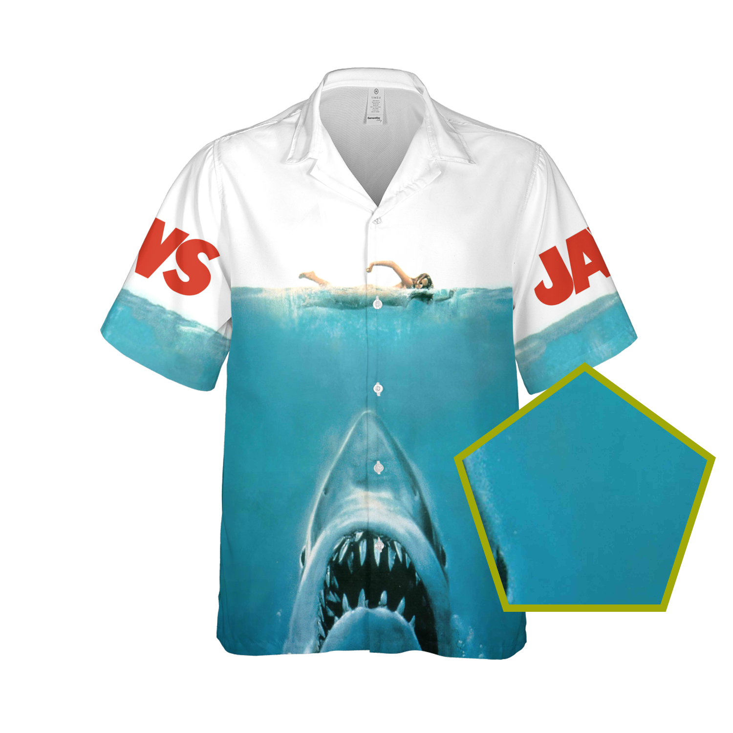 Shark Jaws Hemd Jaws Film Hawaiihemd, Button Down Hemd für Herren & Damen - Bild 7 von 15