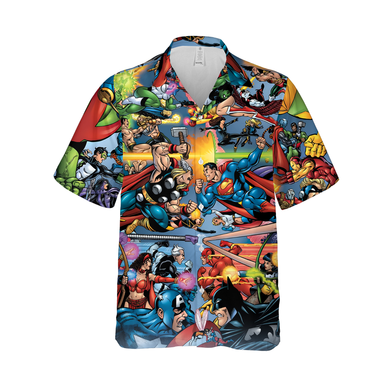Marvell vs DC Fighting Hawaiihemd, Button Down Hemd für Herren & Damen - Bild 8 von 15