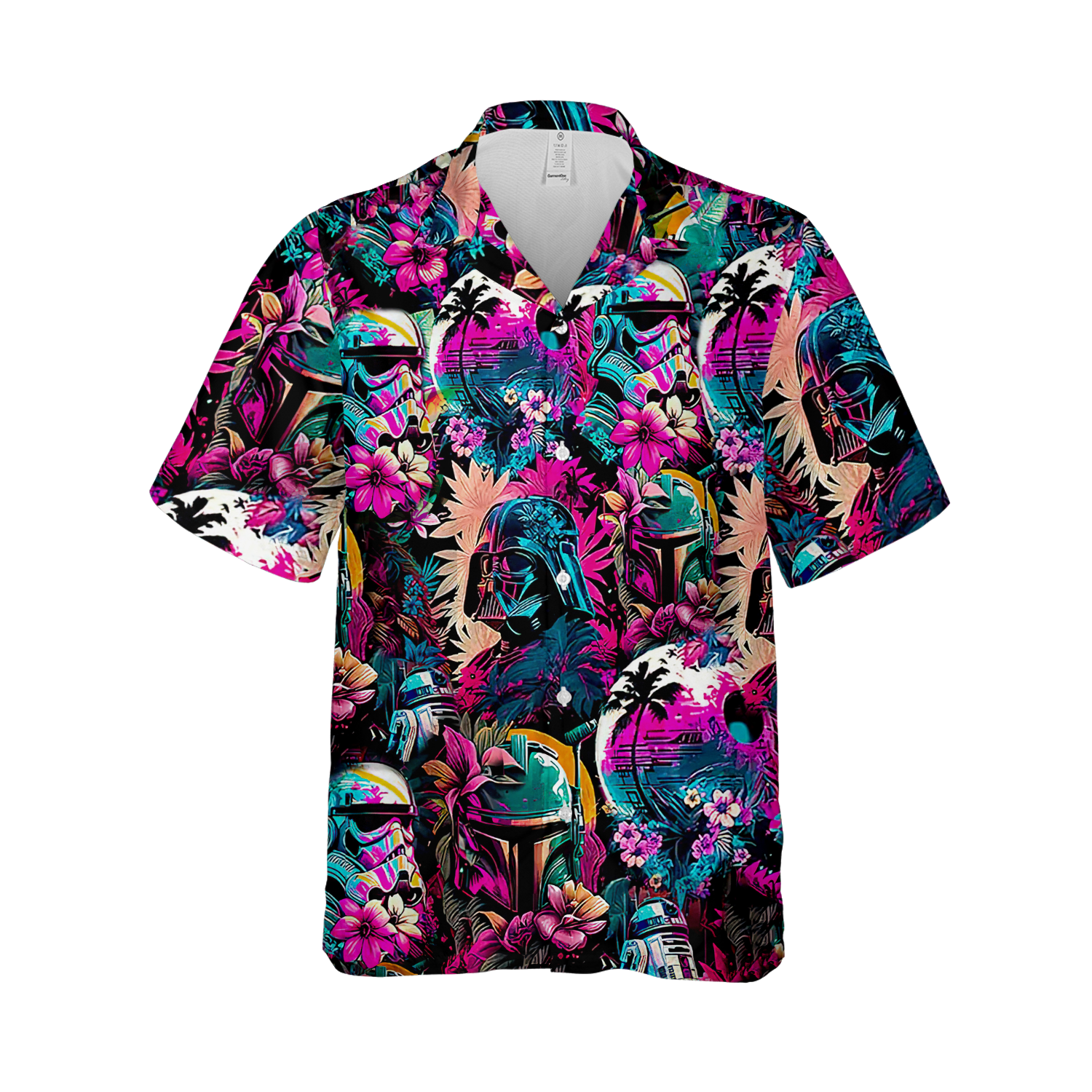 Storm Trooper Boba Fett Darth Vader Tropical Flowers Star Wars Hawaiihemd - Bild 8 von 15