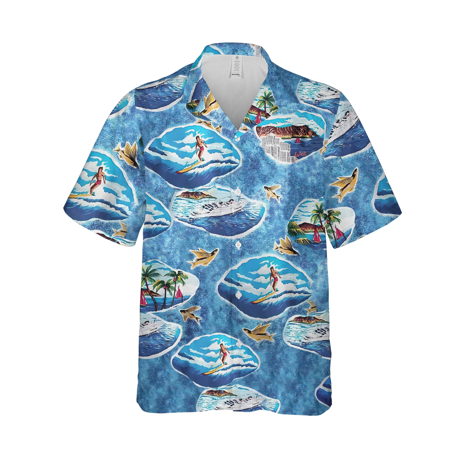 Hahn Hemd Top Gun Hawaiihemd, Button Down Hemd für Herren & Damen - Bild 8 von 15