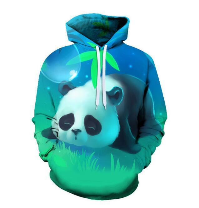 3D Panda Druck Oversize Hoodies Männer Tier Freizeit Langarm Lockere Sweatshirts