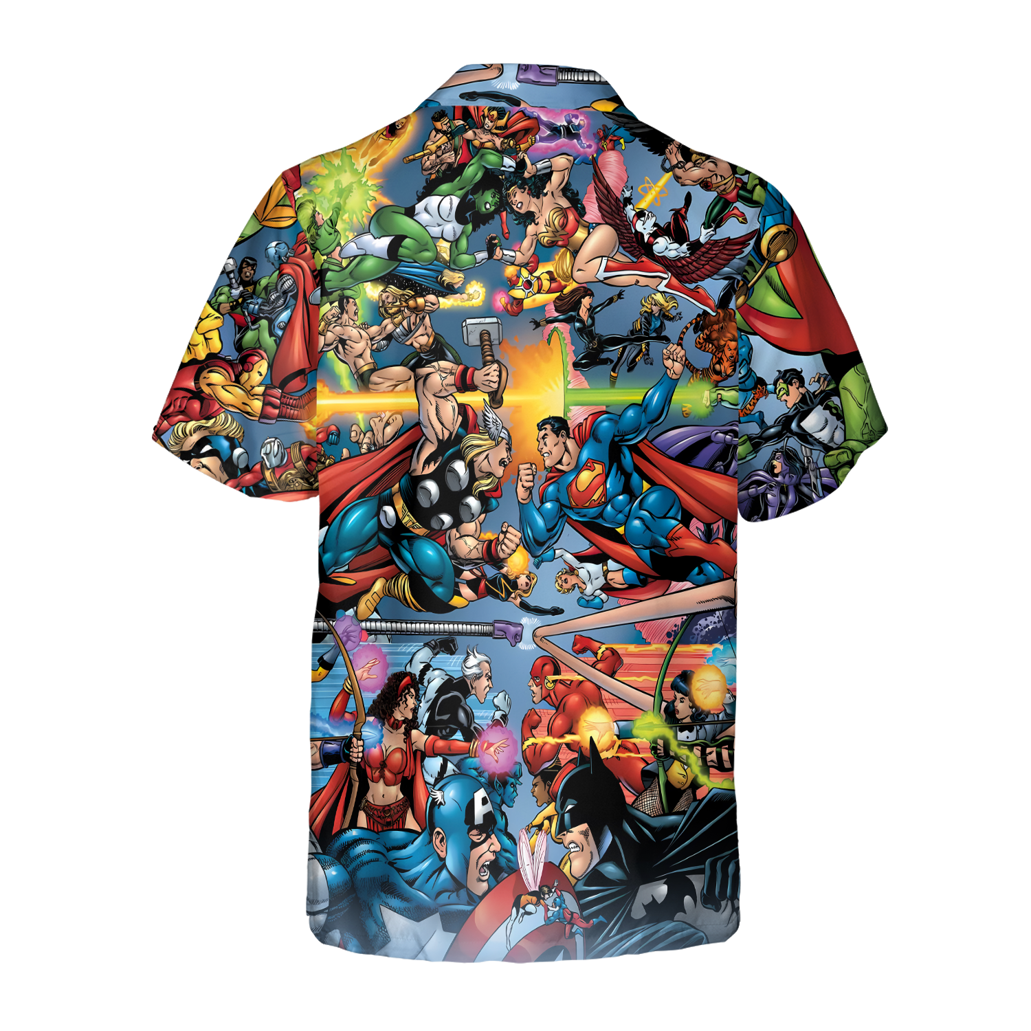 Marvell vs DC Fighting Hawaiihemd, Button Down Hemd für Herren & Damen - Bild 10 von 15