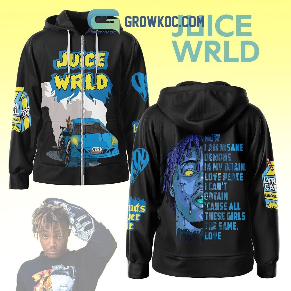 Juice WRLD Legend Never Die Hoodie Zip 3D new