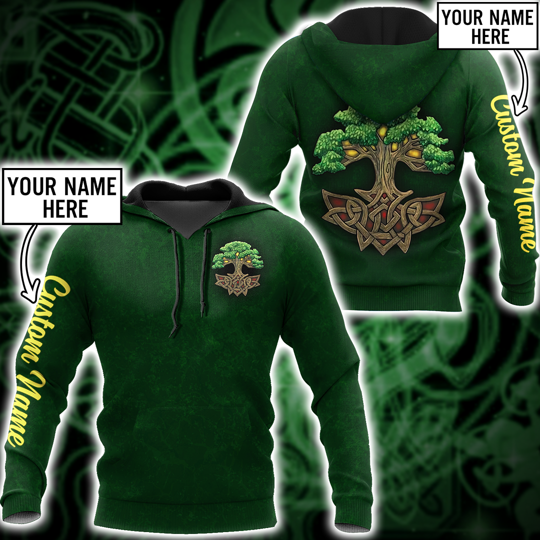 Lasfour Personalized Irish Tree Of Life Custom Name St Patricks Day 3D Shirt Tre - Picture 1 of 3