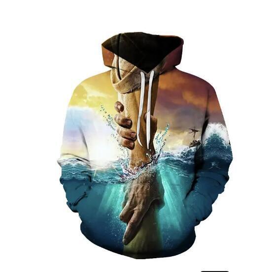 Men 3D Landscape Graphic Hoodies Casual Sweatshirts Fashion Pullovers Tops Coat - Picture 1 of 3